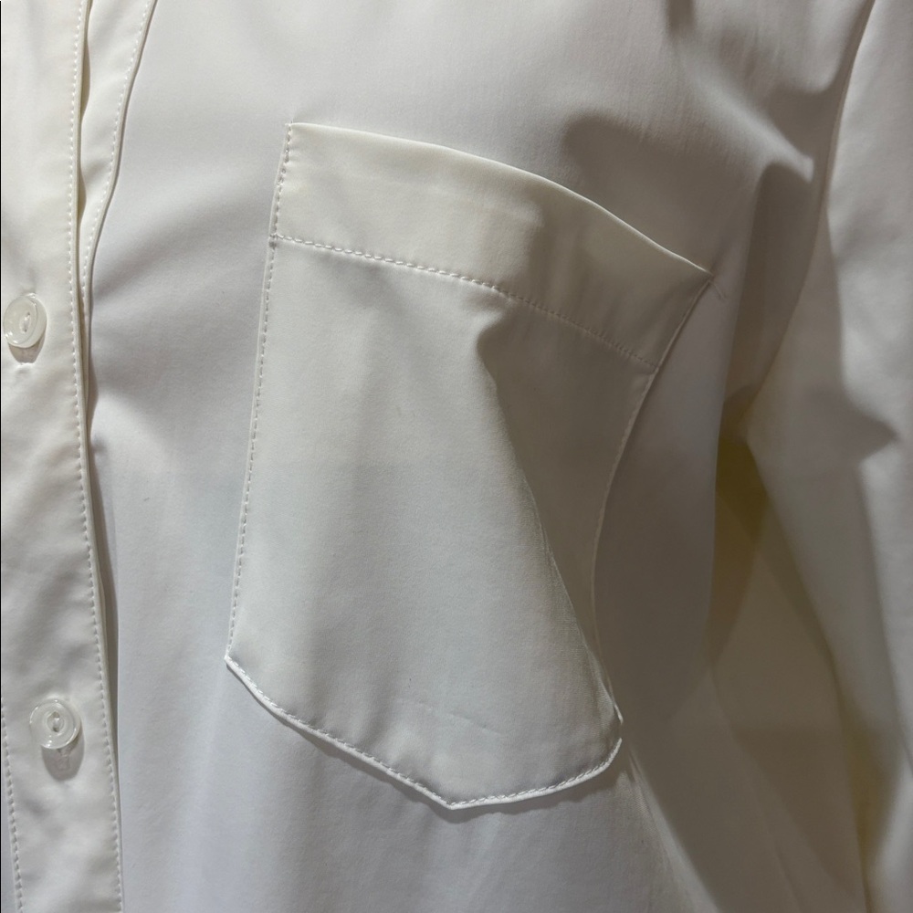 Lysse New York Schiffer sz L white tailored tunic length button down shirt - Picture 5 of 12